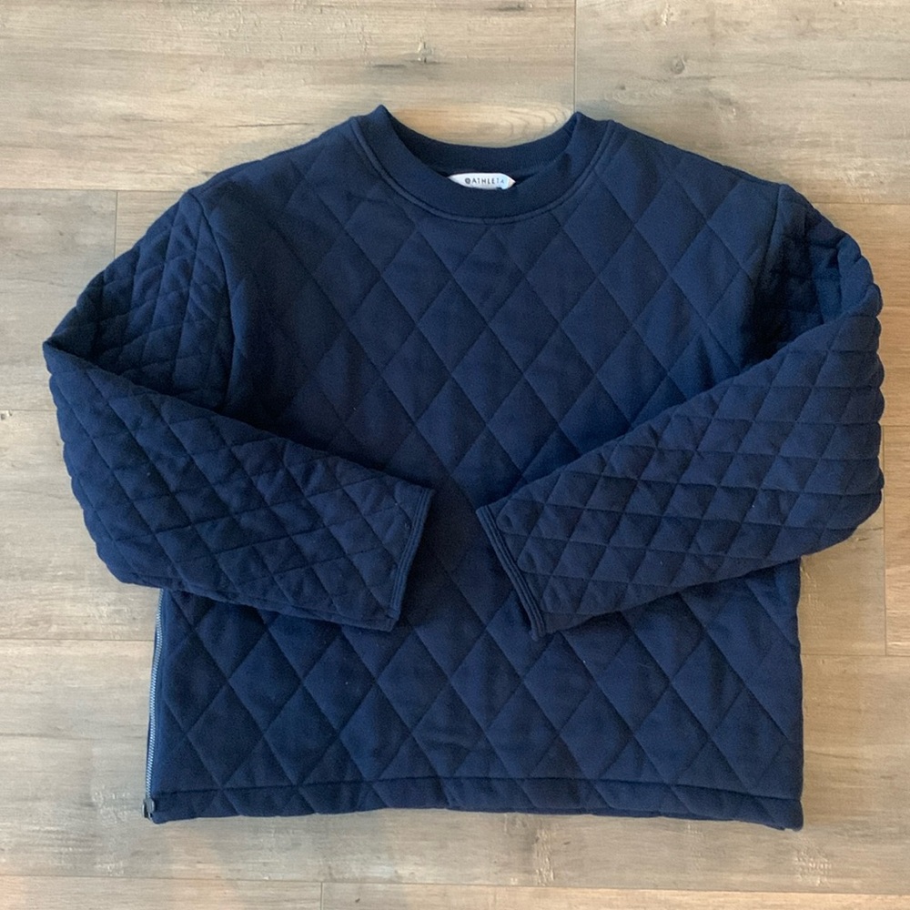 Athleta || Navy Quilted Crewneck